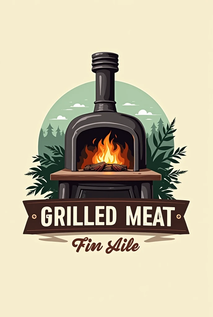 a logo for a grilled meat business, name the wood stove