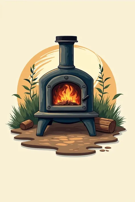 a logo for a grilled meat business, name the wood stove