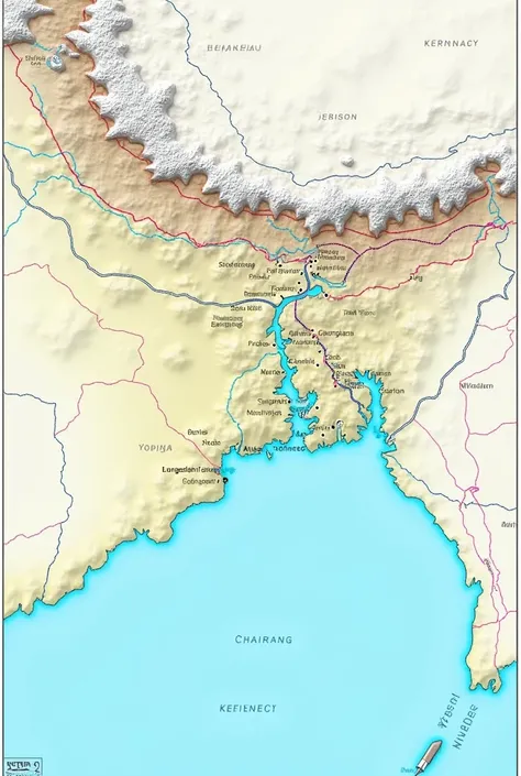 West Bengal and bangladesh map together 