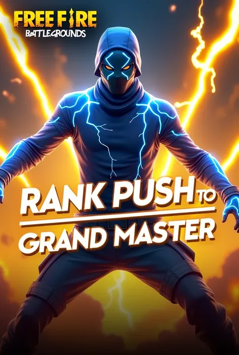 

The image is a promotional graphic for a live streaming session of the mobile game **Free Fire Battlegrounds**. It features a character in a dynamic pose with vibrant yellow and orange lightning effects, creating an intense gaming atmosphere. The main te...