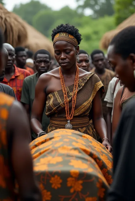 African woman at her husband&#39;s funeral