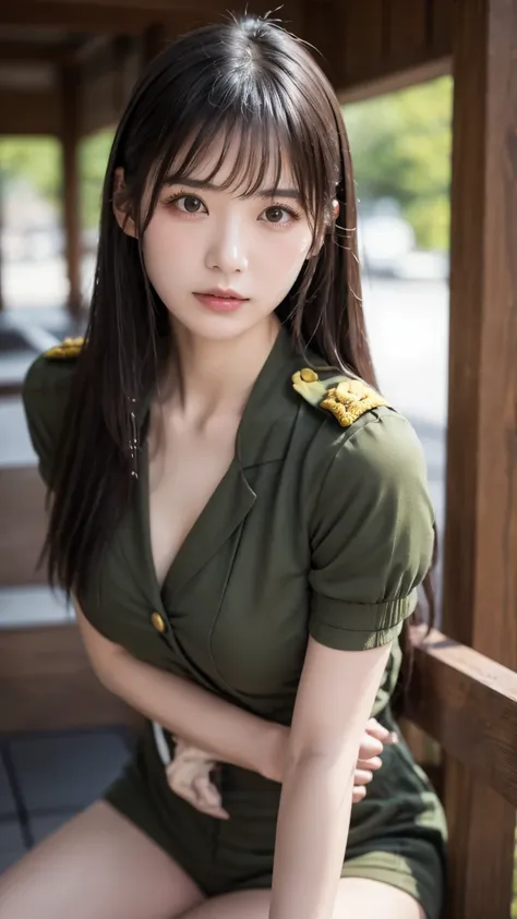 High resolution、超High resolution、photograph、Japanese Women、Staring provocatively at each other、cute、Age 25、Random Hairstyles、Highly detailed skin、Rough skin、Detailed chest、Japanese、Leaning forward、、Office、Beautiful Face、Gazing Eyes、Clear skin、Even skin、Cle...