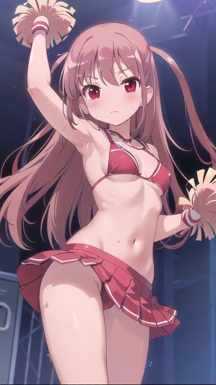 Beautiful illustrations、(((Sexy Cheerleader:1.1))),Tiny Micro Bikini, Navel exposure、Underbust、(masterpiece、Best Quality、8k ), (Beautiful details), Highly detailed face, Perfect lighting, Highly detailed CG, (Perfect hands, Perfect anatomy),pretty girl、ako...