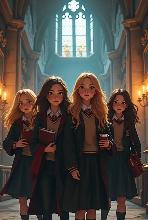 4 female friends in Hogwarts 