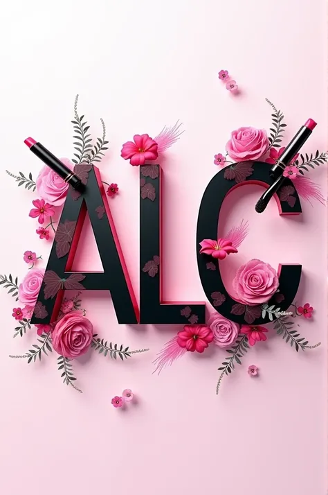 Create a word which name is "ALC" and decorated by cosmetics items 