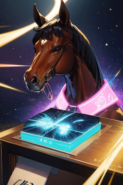 Discoで踊り明かす馬　Discoで踊り明かすThoroughbred　DiscoでDrinking horse　Discoで躍り飲み会する馬　　Illuminations with sparkling mirror balls　Horse-focused　　Drinking horse　Horse face close-up　Disco　Discoパーティーをする馬たち　Discoの夜　A horse in a flashy costume　派手なのコスプレをしてるThoroughbred
馬が派手な衣...