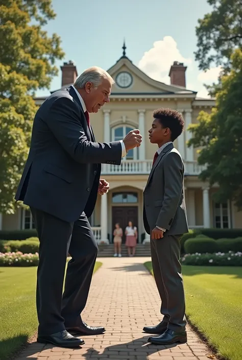 Rich White Man Scolds Black Teenager Outside His House