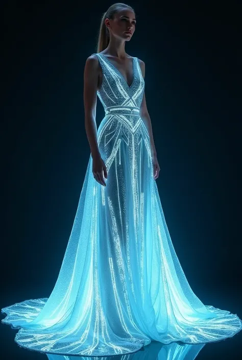 Futuristic evening dress inspired by the Northern Lights incorporates LED technology
 
