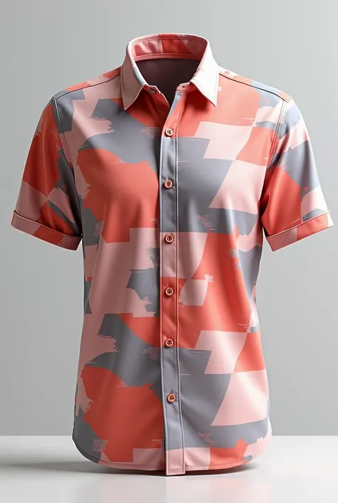 I want just the front of a sports flannel with sublimation in coral and light gray