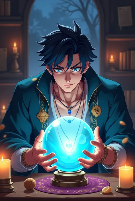 Fortune teller handsome man anime face