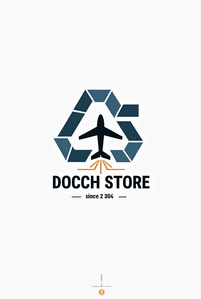 Create an import logo with an airplane and packages, a name that has “Docch Store” in capital letters like a real company with SINCE 2024
