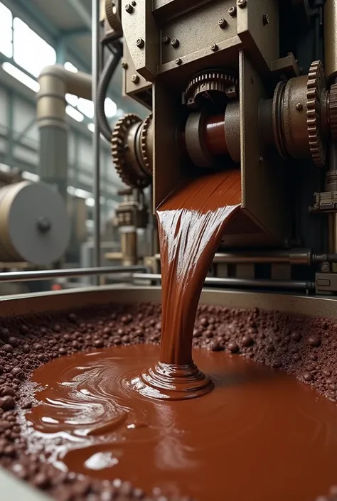 The largest chocolate factory in America, and the machine is making a chocolate, realistic