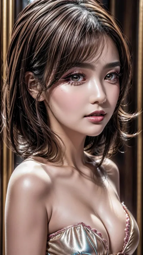 Realistic (photorealistic Realism), (high resolution), ((intricately detailed digital art)). (ultra realistic texture details: velvety skin, hair.), (ultra quality), professional photography, (glamour shot of Japanese woman:1.3), (intricately detailed real...