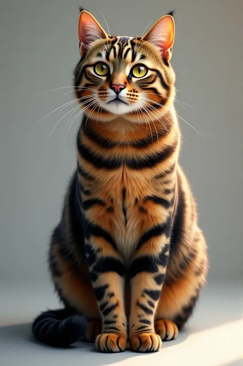 A realistic striped cat 