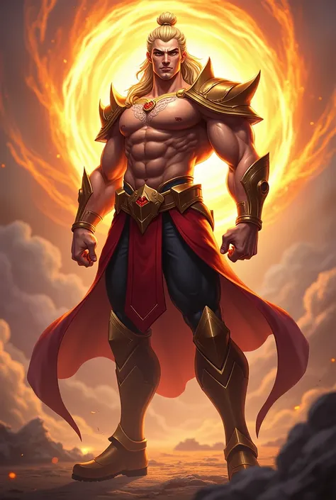 The character sun from mobile legends in an imposing pose