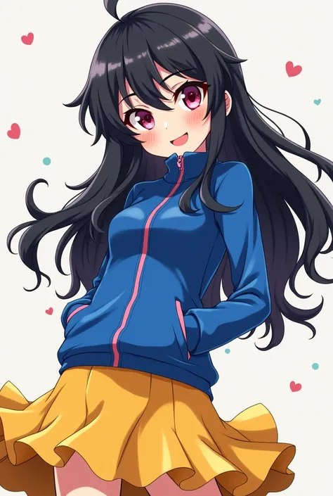 From Princess Black Hair Snow White Cheeky My Evil Blue Jacket Zip Yellow Skirt Infinity Girl  Anime girl 