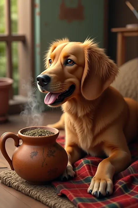 Dog drinking mate