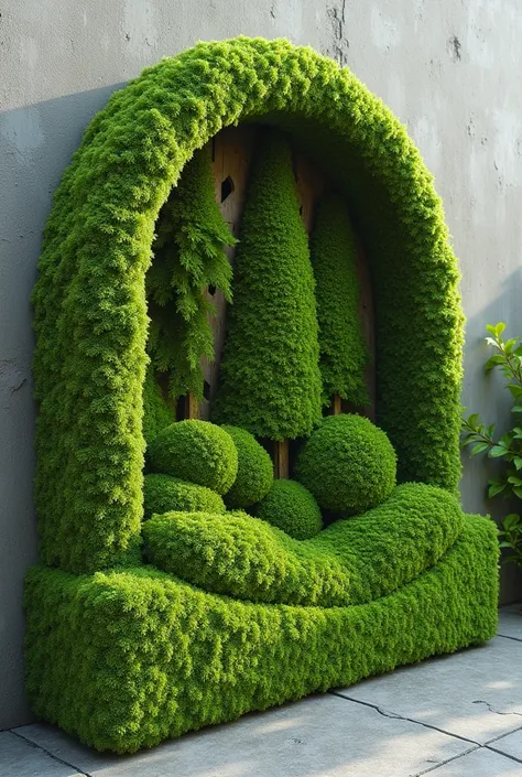 Generate a half-relief work made of moss，Simple handicrafts can be made，Don&#39;t show characters，Art installations，Creativity，Design