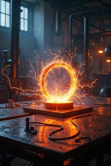 An effect of small electrical rays and sparks around the coil, broadcasting their first success.