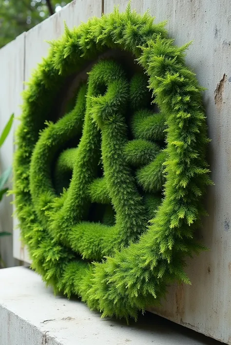 Generate a half-relief work made of moss，Simple handicrafts can be made，Don&#39;t show characters，Art installations，Creativity，Design