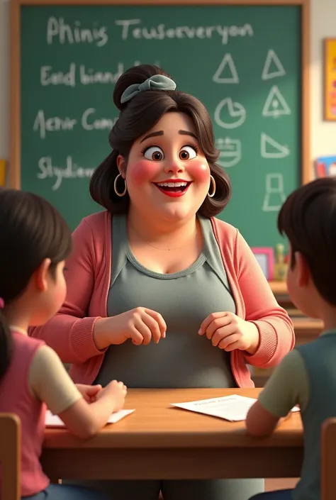 fat Teacher with red lips girl
pixar animated