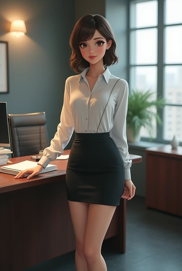 Female secretary in pantyhose 