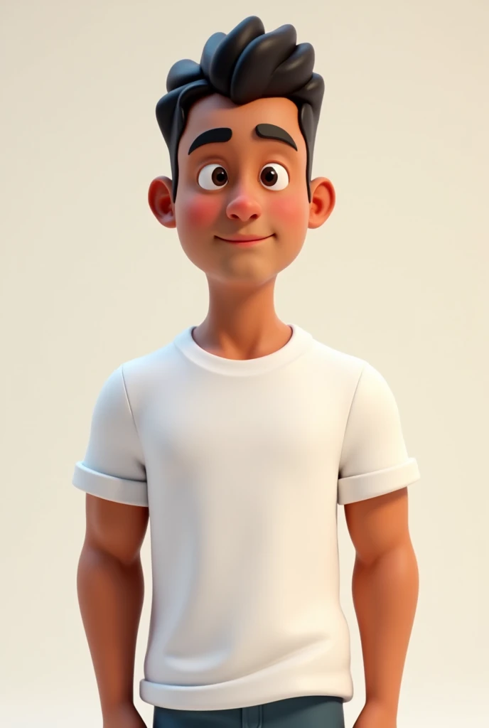 Homen lean,moreno

,front view,full body white shirt,cartoon style 3D rendering, high resolution, 