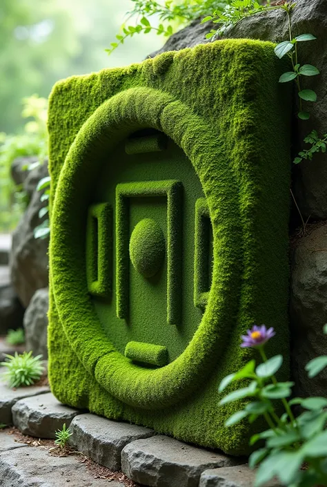 Generate a half-relief work made of moss，Simple handicrafts can be made，Don&#39;t show characters，Art installations，Creativity，Design，Art Design