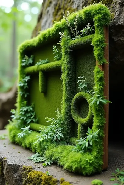 Generate a half-relief work made of moss，Simple handicrafts can be made，Don&#39;t show characters，Art installations，Creativity，Design，Art Design