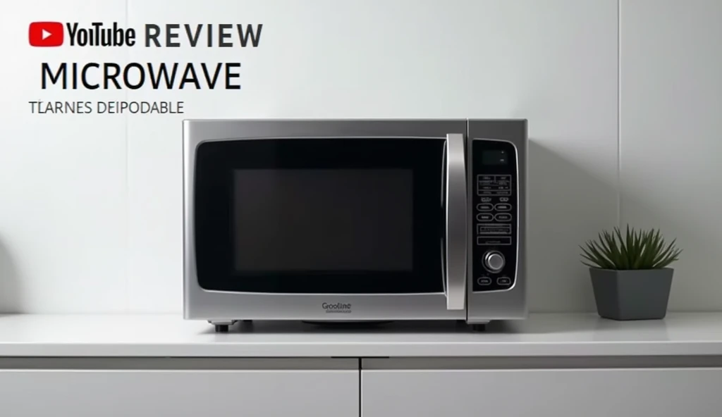 Thumbnail template for a YouTube video review about a microwave