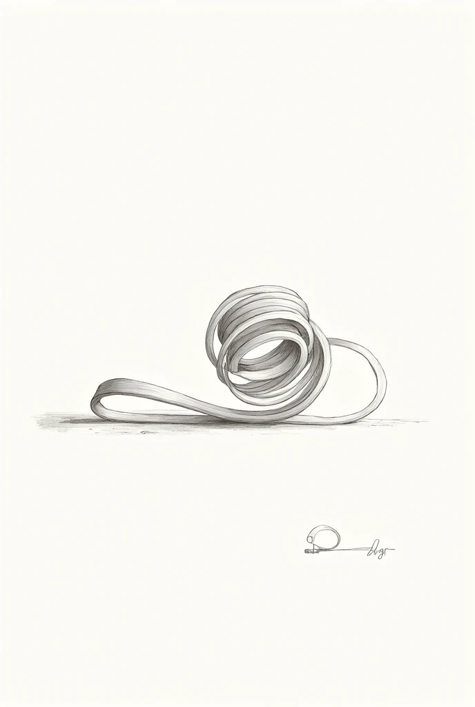 Sketch or draw a spring or rubber band being stretched and then returning to its original shape, indicating flexibility and recovery.