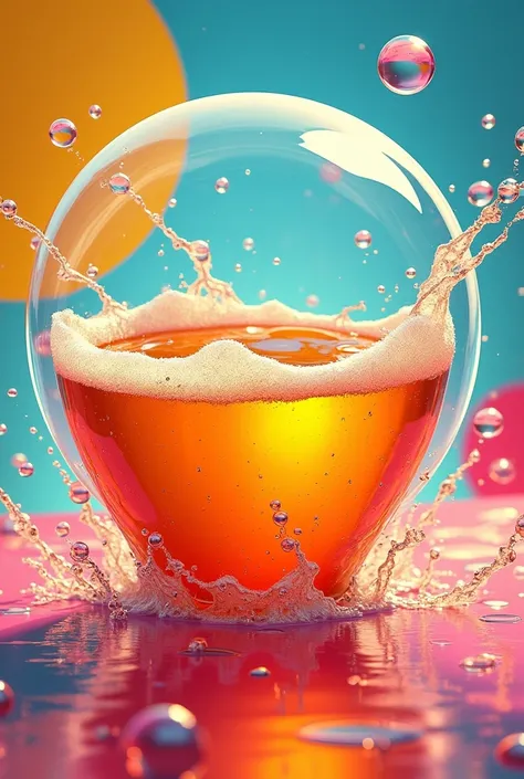 Create an image of a bubble pop is a soda 