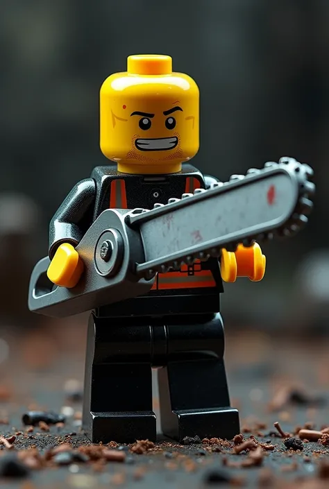 Lego man with a chainsaw 