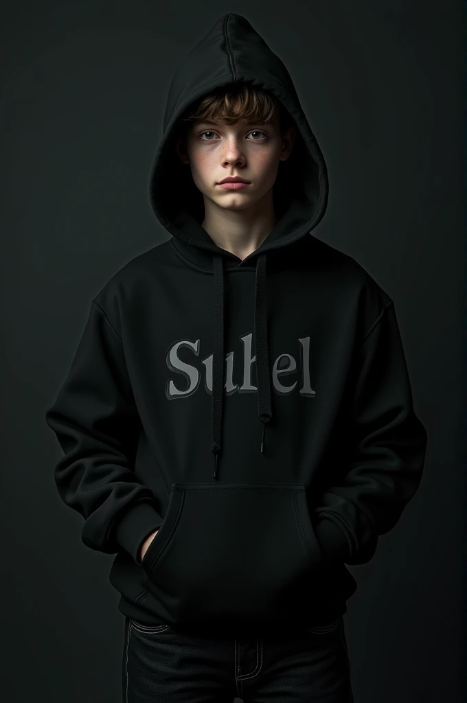 A boy in black jeans and black hoodies wear name suhel
