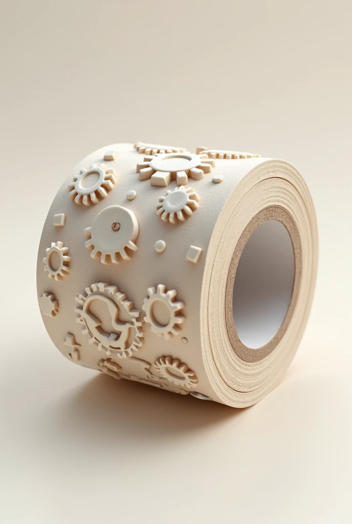 I will create an image of a roll of taping tape, used in physiotherapy, imitating gears. One moment, Please.