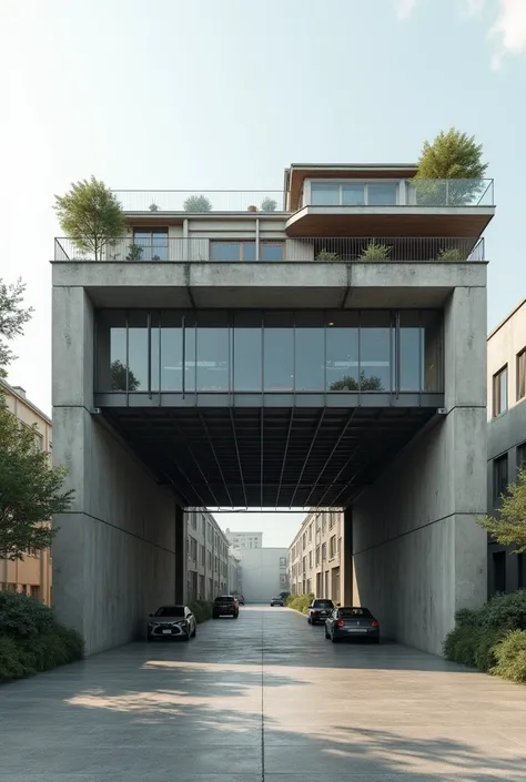 Concrete hangar 100m2 3 meters high With apartment terrace 70m2 above 