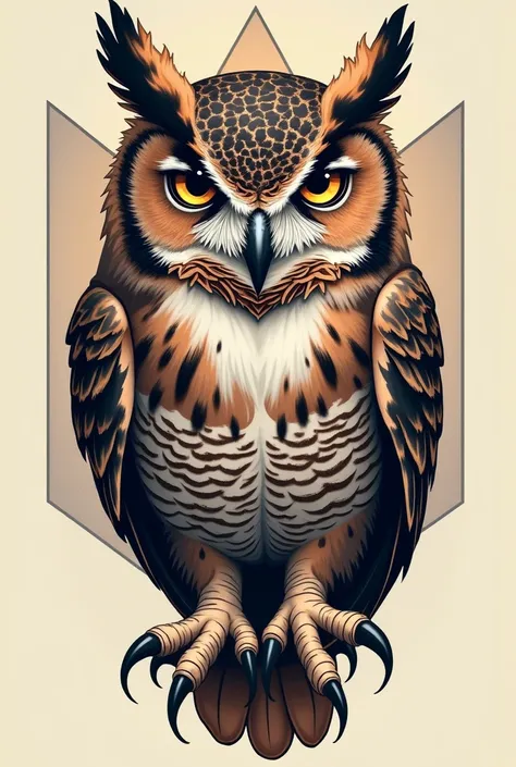 Create a drawing of an owl, to tattoo on the forearm