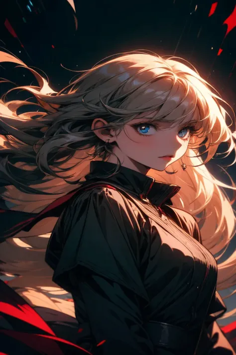 apstyle3 apstyle masterpiece best quality detailed eyes masterpiece best quality one girl long hair (Disheveled hair floating :1.25) Severe FlowDarkness of the NightBlack BackgroundBlackUpper Body Staring at the Viewer