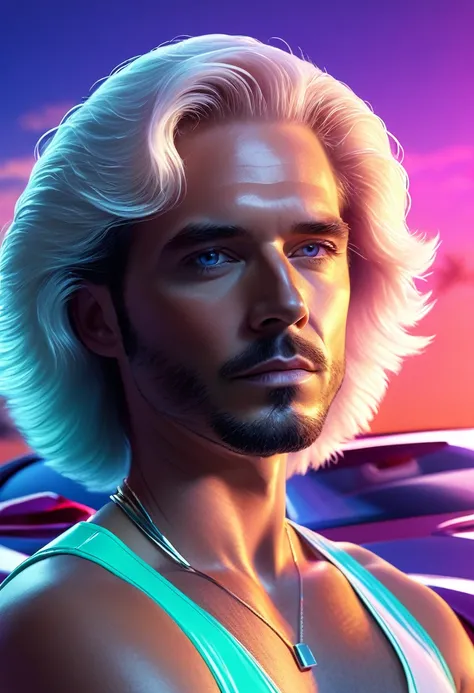 miami vice, 8k, hyper detailed, erik m. gist, sports cars