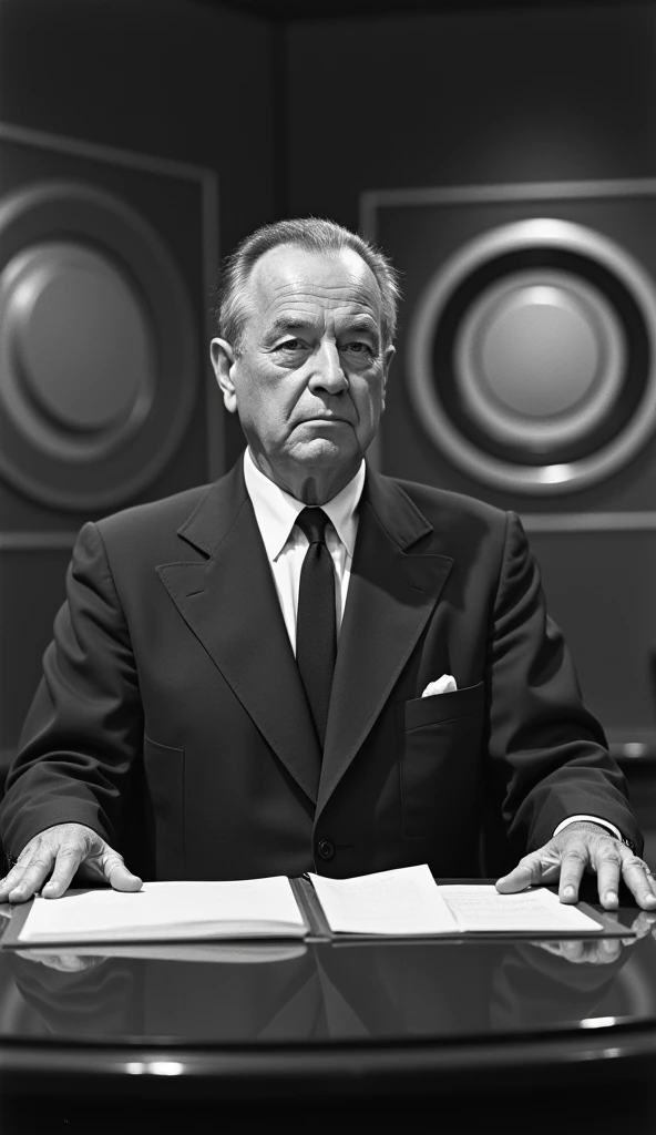 A photo of Walter Cronkite announcing JFK&#39;s death on television.