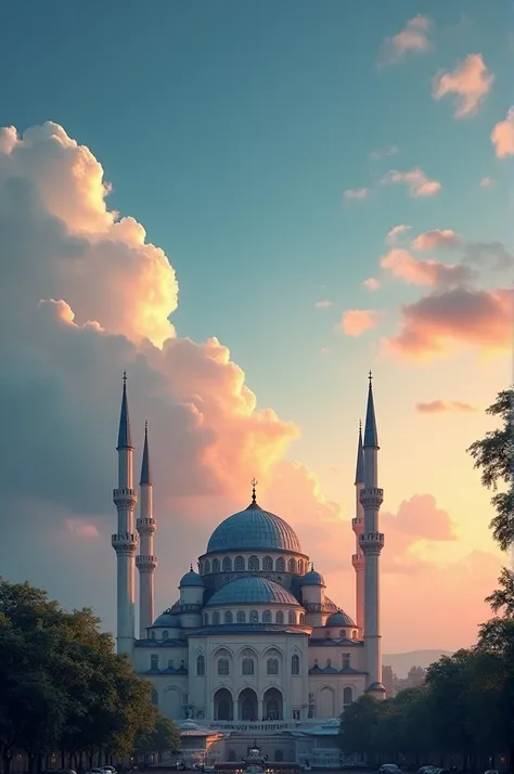 Subject: A beautiful background scene, such as a mosque or a sky view

Description:

Mosque: Capture a stunning and serene view of a mosque, either the interior with its architectural features or the exterior with its grand facade.

Sky: A picturesque sky,...