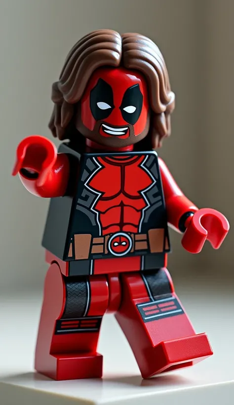 Lego Jesus without mask in Deadpool clothes mode realistic dancing