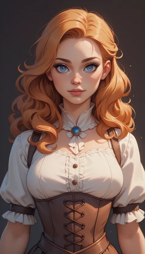 waist-length portrait, best quality, masterpiece, contrasting light, best light and shadows, rich colors of the image, 2d illust...