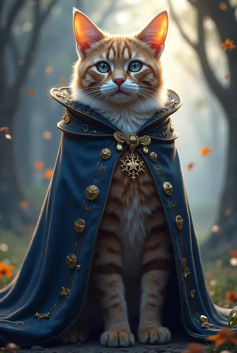 cat with wizard&#39;s cape, game style