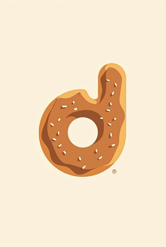 Logo of a donut company with the name "DONUT", com o D em forma de donuts
