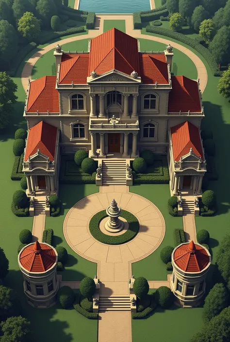 Generate a tabletop rpg map, of a large mansion in 1920