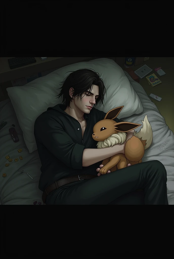 leon kennedy emo and eevee sleeping on the floor