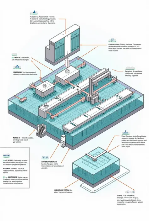 Create a detailed Automated Feeding System Aquaculture Facilities with hatchery, nursery, breeding, rearing and growth out tanks. Make a 2D sketch. Please make that it will be seen clearly all the tanks with label.

