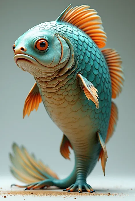 3d advance  chearacte fish with colour with human
