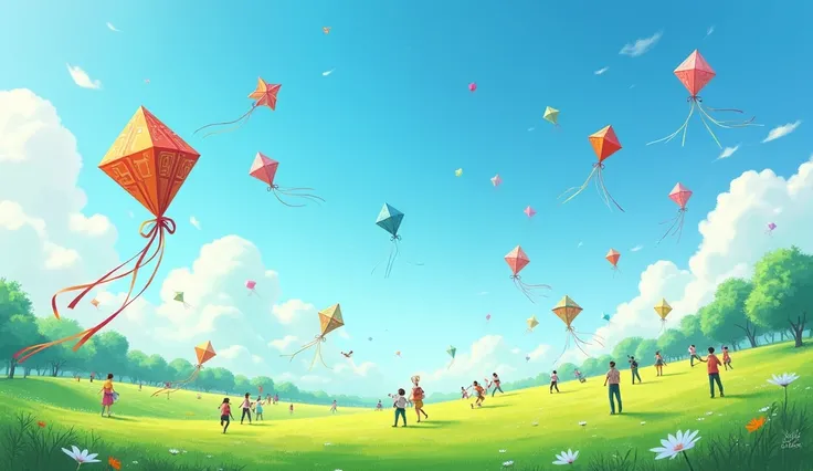 Many people are flying kites on the grassland，Kites of various designs，Kite Festival